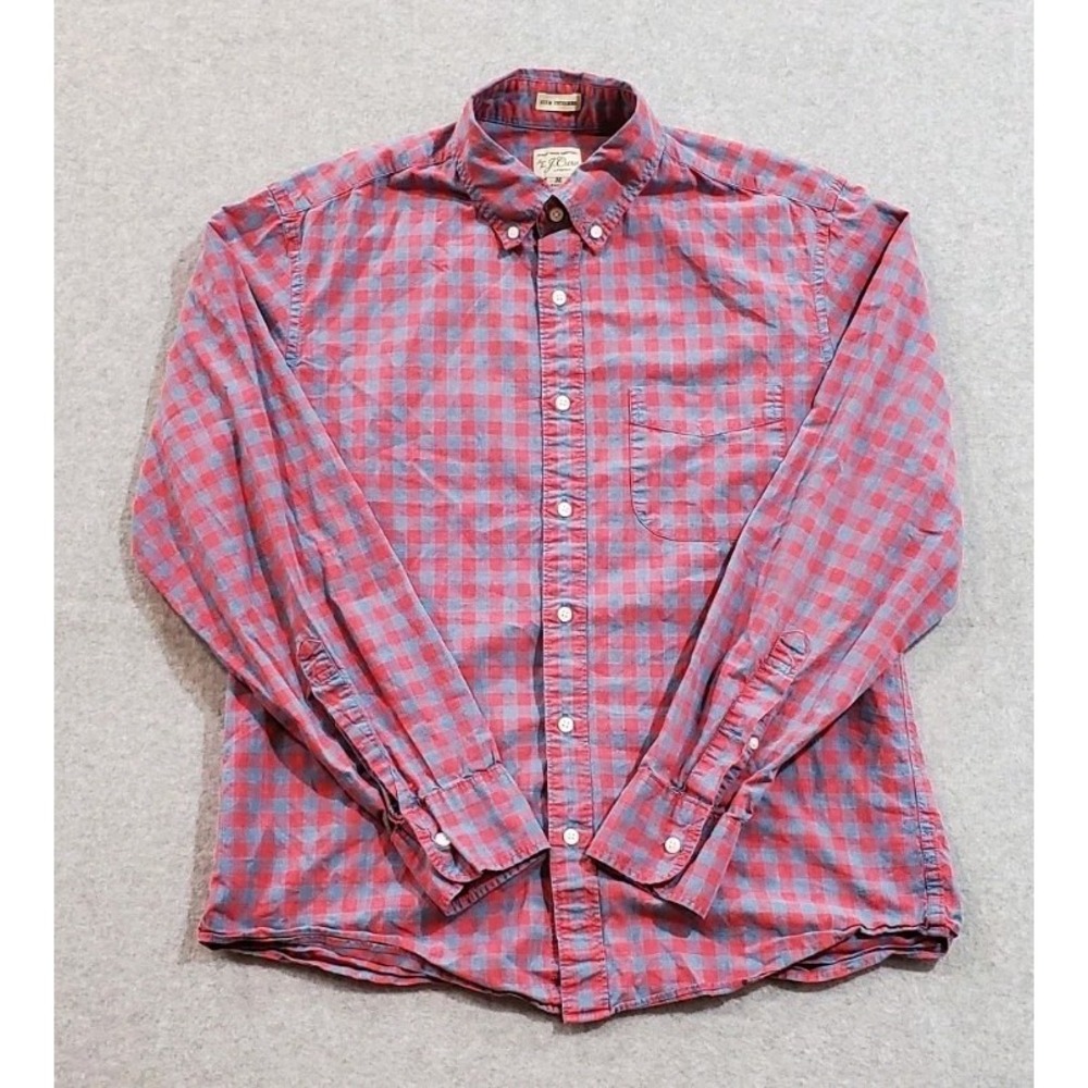 J.CREW Men's‎ Long Sleeve Button-Down Shirt, Size M Short, Plaid, Slim Untucked
